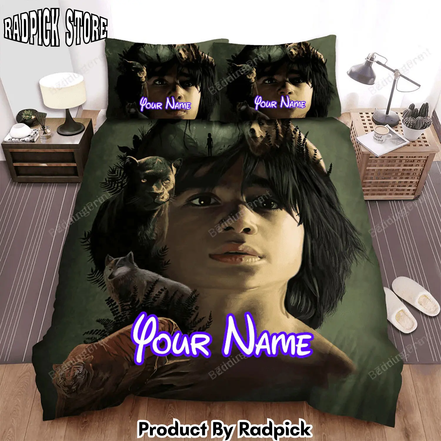 Radpick the jungle book movie illustration 9 bed sheets duvet cover personalized name bedding sets rp3271170